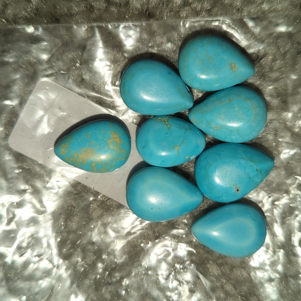 8pcs glass turquoise beads